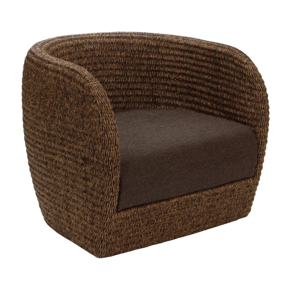 tubby indoor armchair - fantechi weave with upholstered seat