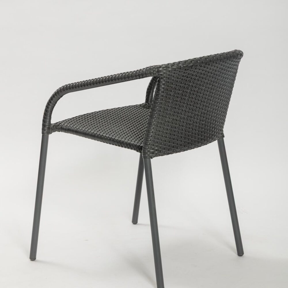 valencia outdoor dining armchair - slate - rear view