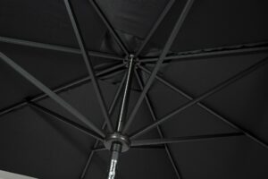 aluminium parasol - 2.5m square - anthracite - frame details