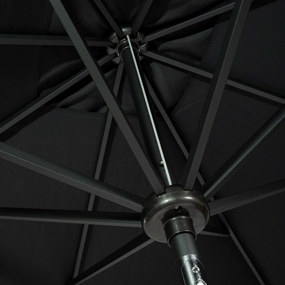 aluminium parasol - 2.5m square - anthracite - frame details