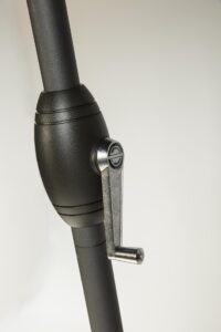 aluminium parasol - crank handle detail