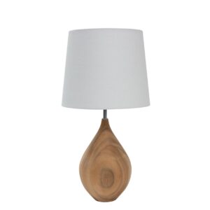 bulb table lamp base - medium - teak. wooden lamp base shown with 30/25 shade in white