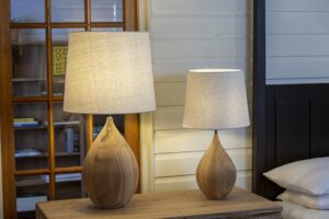 bulb table lamp bases. mood shot of bulb medium and large table lamps.