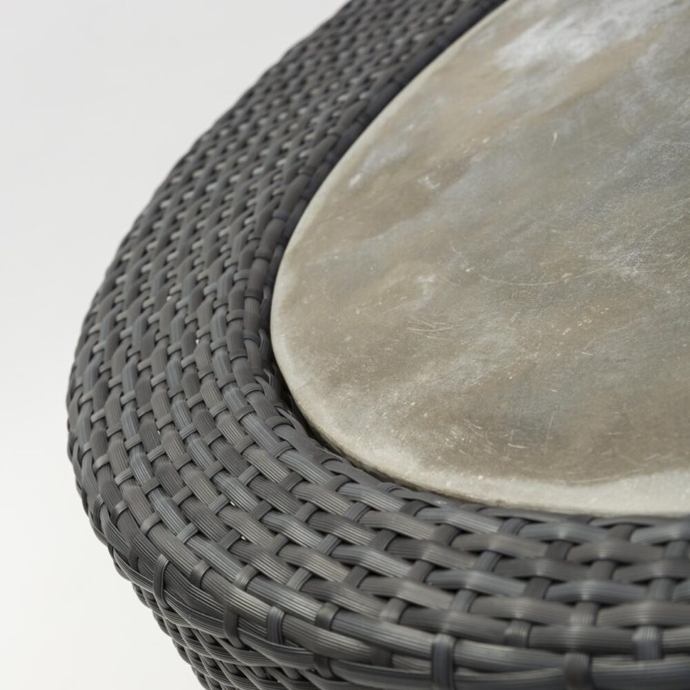 concentric outdoor coffee table - slate / concrete - top detail