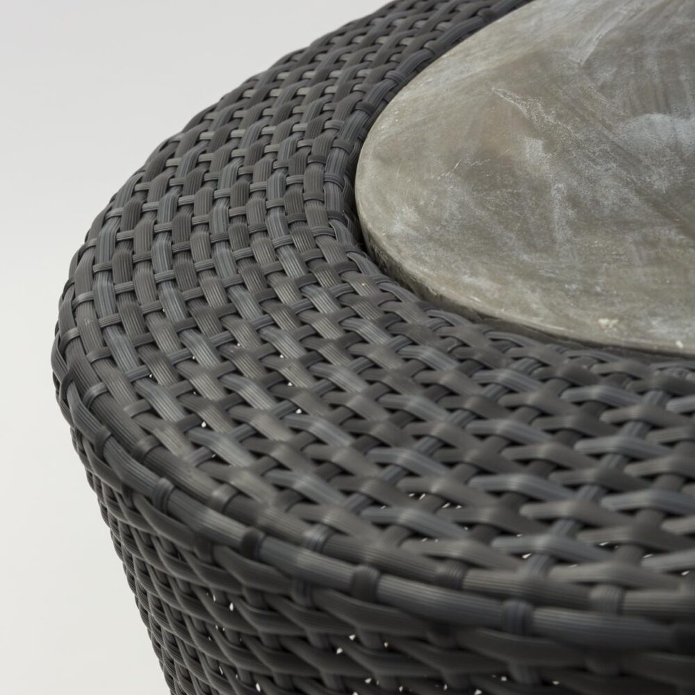 concentric outdoor side table - slate / concrete - top detai