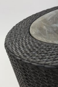 concentric outdoor side table - slate / concrete - top detai