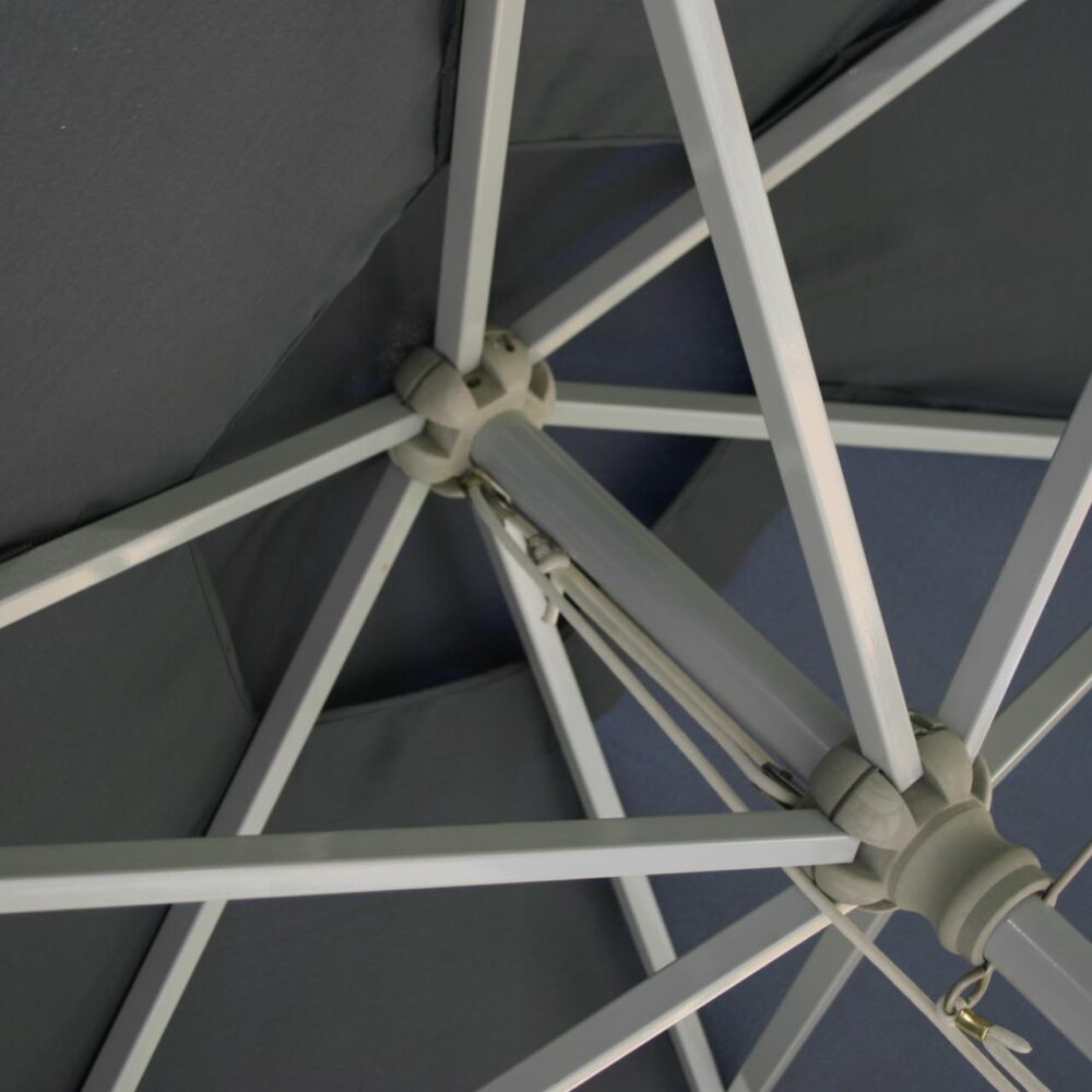 deluxe aluminium parasol - black - frame details