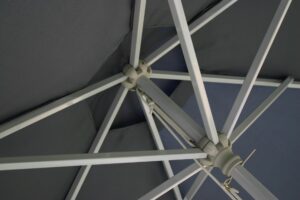 deluxe aluminium parasol - black - frame details