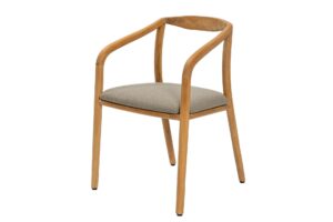 dessau dining armchair - teak / upholstered - scandi style indoor dining chair in solid teak.