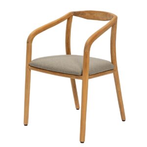 dessau dining armchair - teak / upholstered - scandi style indoor dining chair in solid teak.
