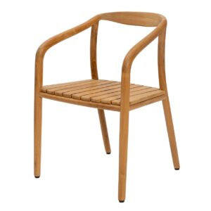 dessau outdoor dining armchair - teak- scandi-style outdoor dining chair in solid teak.
