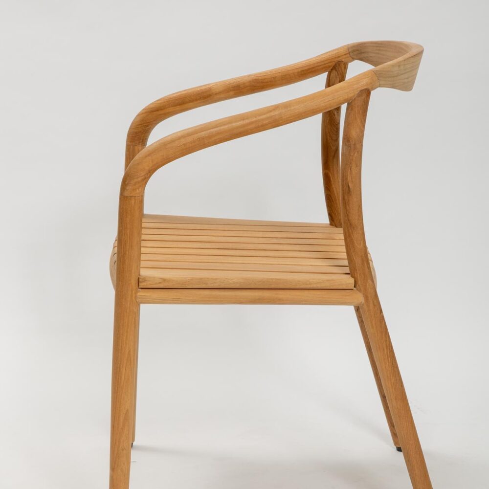 dessau outdoor dining armchair - teak- scandi-style outdoor dining chair in solid teak.