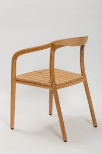 dessau outdoor dining armchair - teak- scandi-style outdoor dining chair in solid teak.