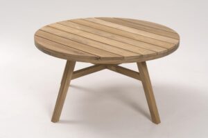 kinsale outdoor coffee table - round outdoor coffee table in solid teak