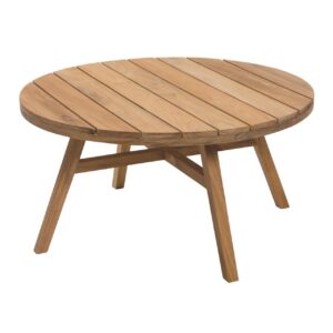 kinsale outdoor coffee table - round outdoor coffee table in solid teak