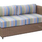 malibu outdoor double unit right - synthetic water hyacinth weave with cap ferret upholstery