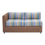 malibu outdoor double unit left - synthetic water hyacinth weave with cap ferret upholstery