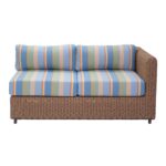 malibu outdoor double unit right - synthetic water hyacinth weave with cap ferret upholstery