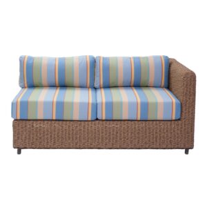 malibu outdoor double unit right - synthetic water hyacinth weave with cap ferret upholstery