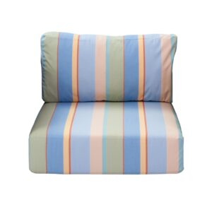malibu outdoor armchair pads - seat and back pads - shown upholstered in cap ferret fabric