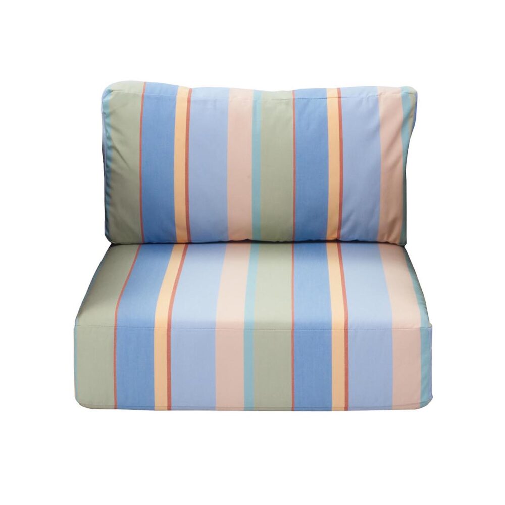 malibu outdoor single unit pads - seat and back pads - shown upholstered in cap ferret fabric