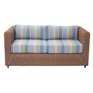 malibu outdoor sofa - synthetic water hyacinth weave with cap ferret upholstery