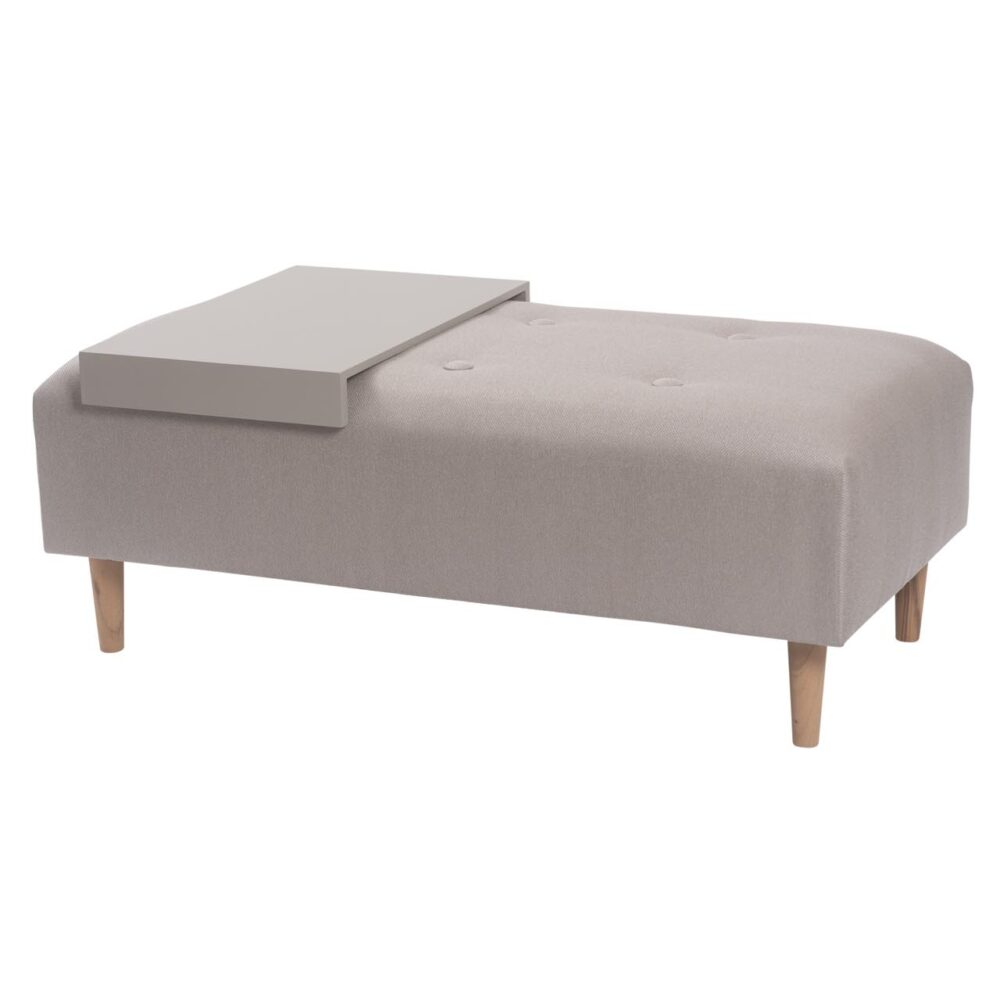 marylebone upholstered footstool / table - made to order upholstered coffee table with button detail - shown with painted tray