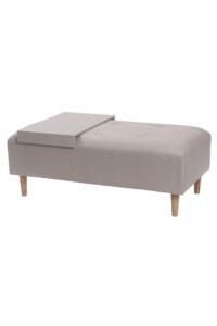 marylebone upholstered footstool / table - made to order upholstered coffee table with button detail - shown with painted tray