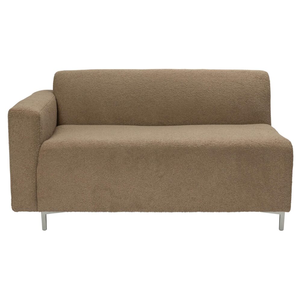 mode sectional seating - double unit left (one arm) - upholstered in the uk - shown in pelage clay