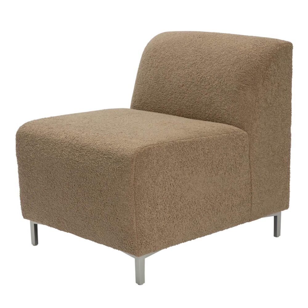 mode sectional seating - single unit (no arms) - upholstered in the uk - shown in pelage clay