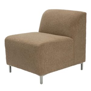 mode sectional seating - single unit (no arms) - upholstered in the uk - shown in pelage clay