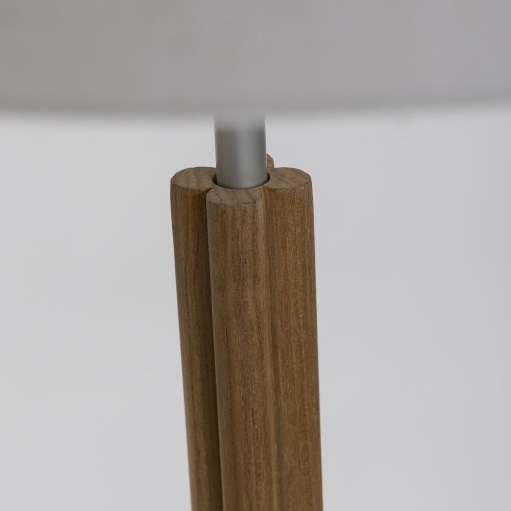 sapling floor lamp base - teak - detail