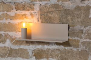 shelfy wall lamp - soft white - small wall mounted shelf with movable magnetic lamp