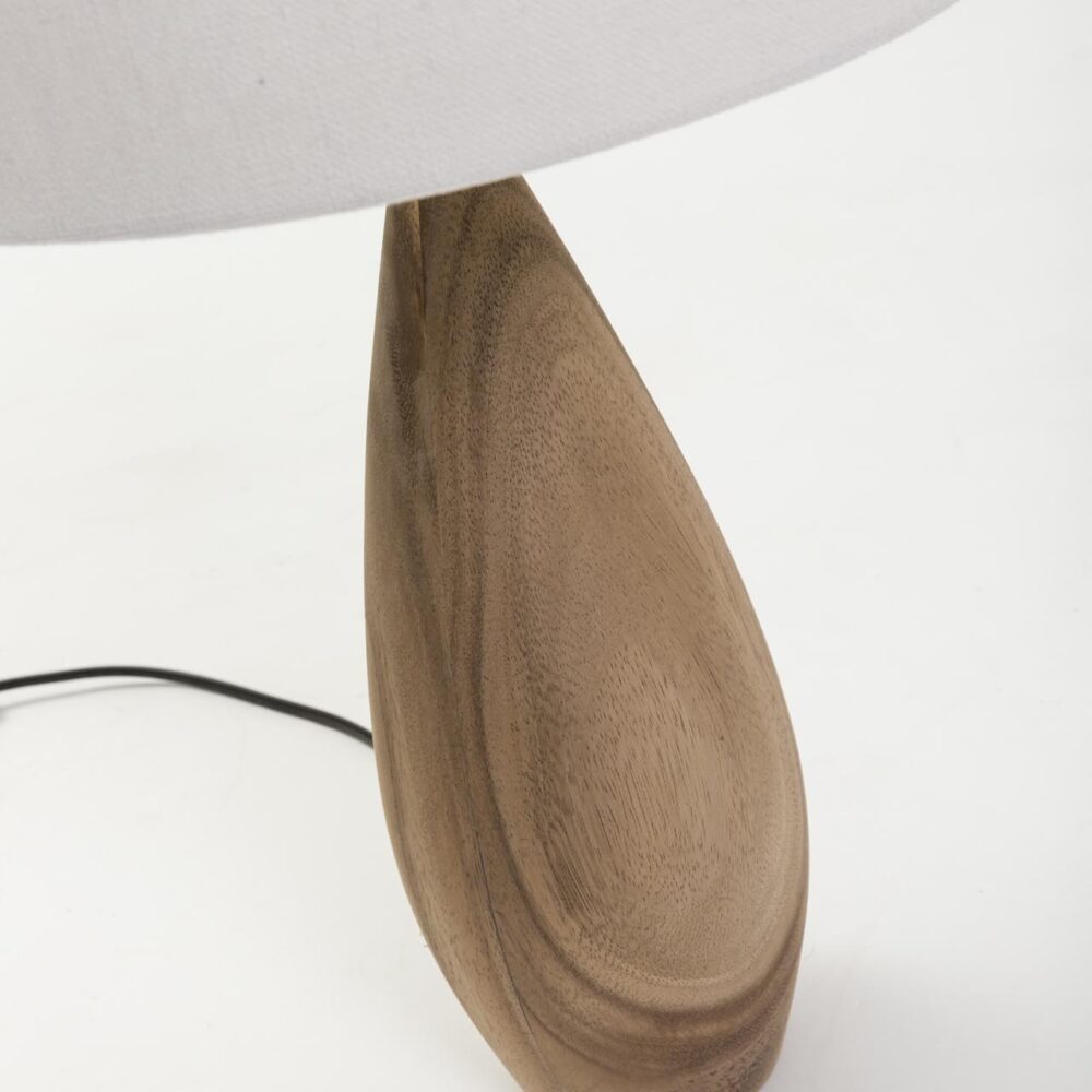 teardrop teak lamp base - detail