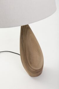 teardrop teak lamp base - detail
