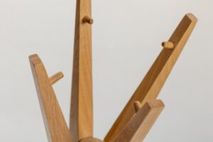 totem coat and hat stand - detail of solid oak coat stand
