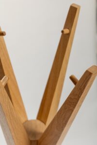 totem coat and hat stand - detail of solid oak coat stand