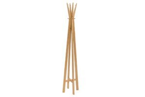 totem coat and hat stand - oiled oak - striking freestanding wooden coat and hat stand with umbrella hook