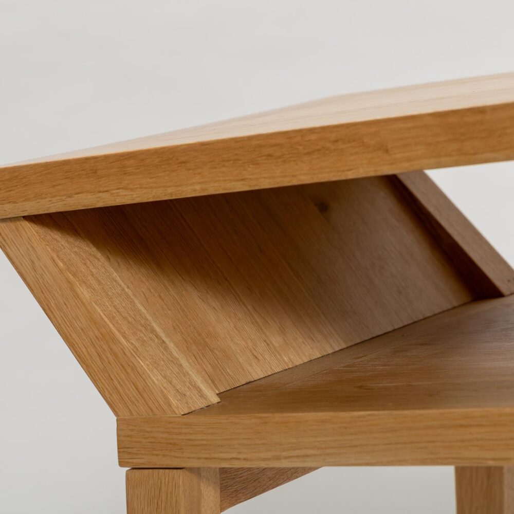 totem console table - solid wooden console in oiled oak