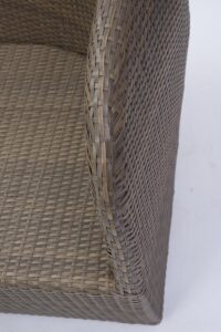 tubby outdoor armchair - arm detail - synthetic summergrass peel