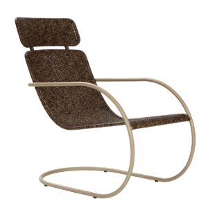 curve plus easy chair - punto nero coloured fantechi weave on a warm grey powder coated steel frame.