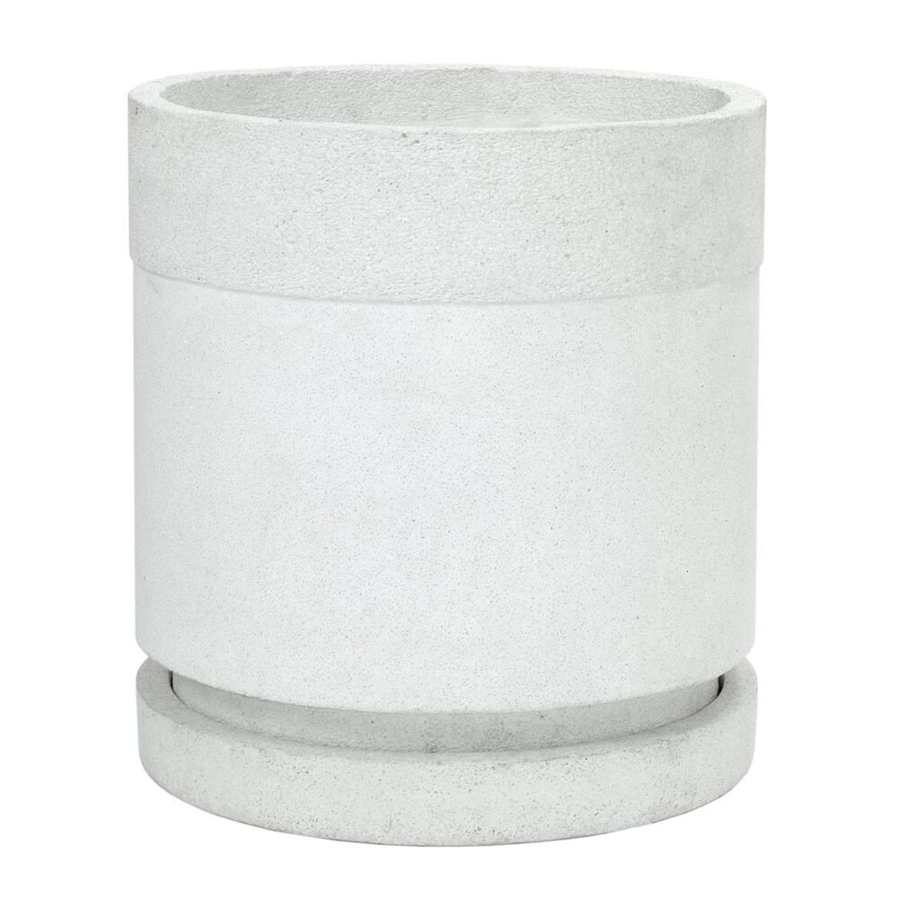 cylindrical planter - large - white