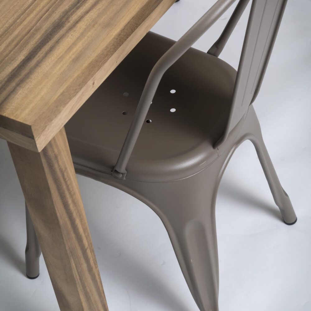 mess metal dining chair - clay - detail