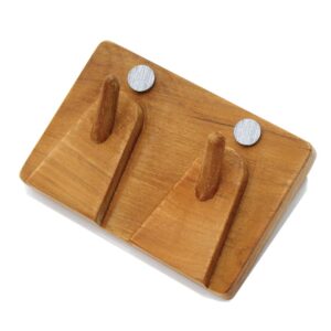 alfred wooden coat-hook - double - small coat hook in solid teak