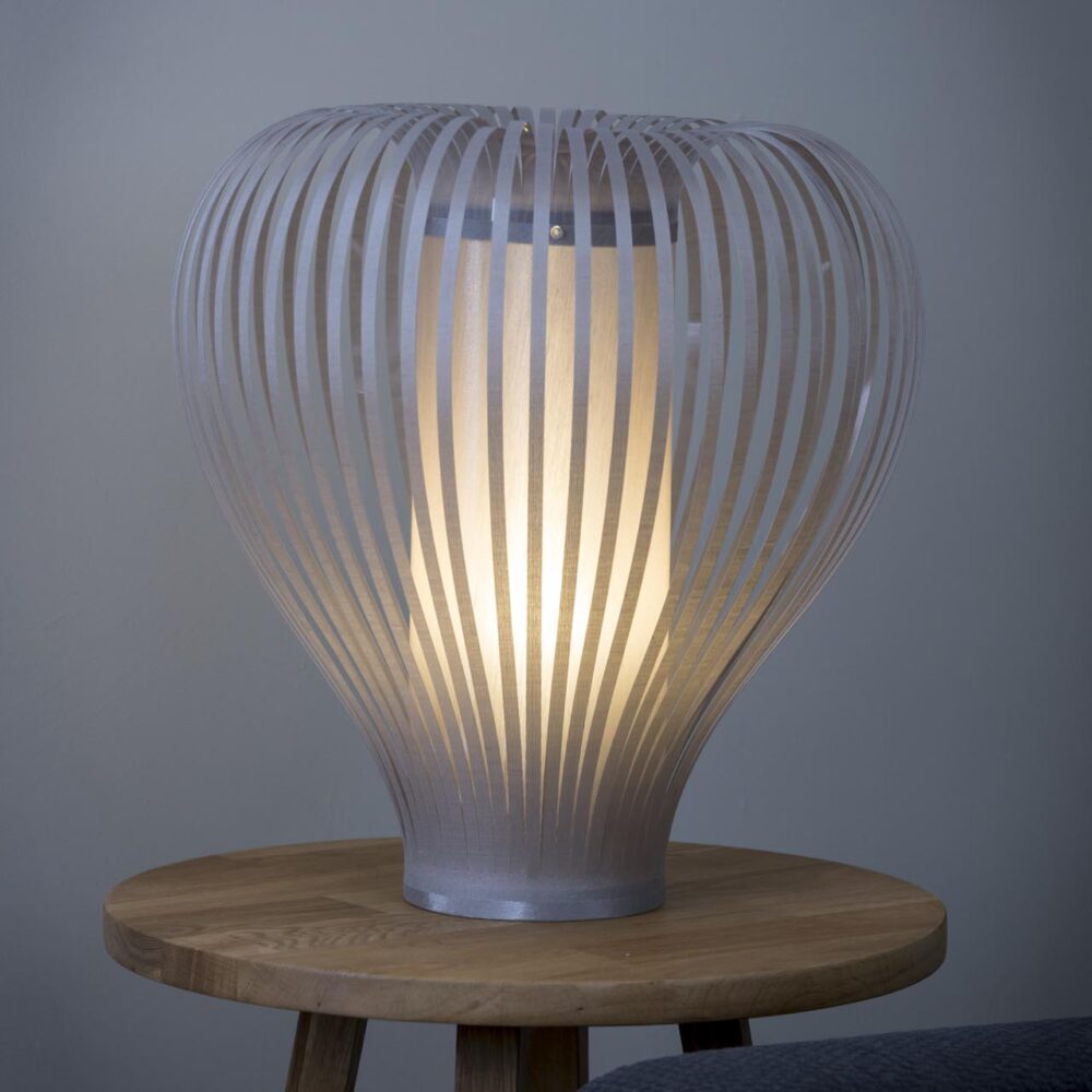 balloon table lamp - grey - mood - shown with tenby 40 table
