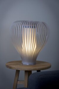 balloon table lamp - grey - mood - shown with tenby 40 table