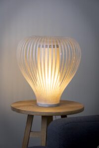 balloon table lamp - taupe - mood - shown with tenby 40 table