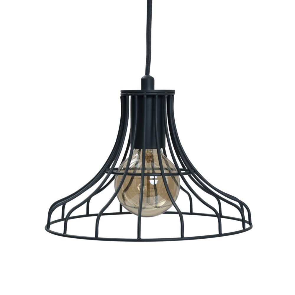 bell pendant lamp - dark grey - cage style pendant lamp