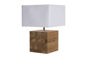 block table lamp - with square white shade