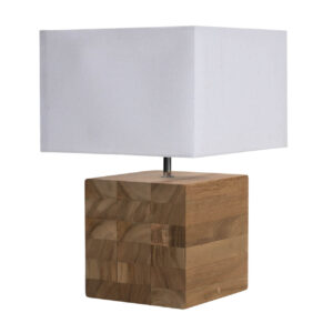 block table lamp - with square white shade